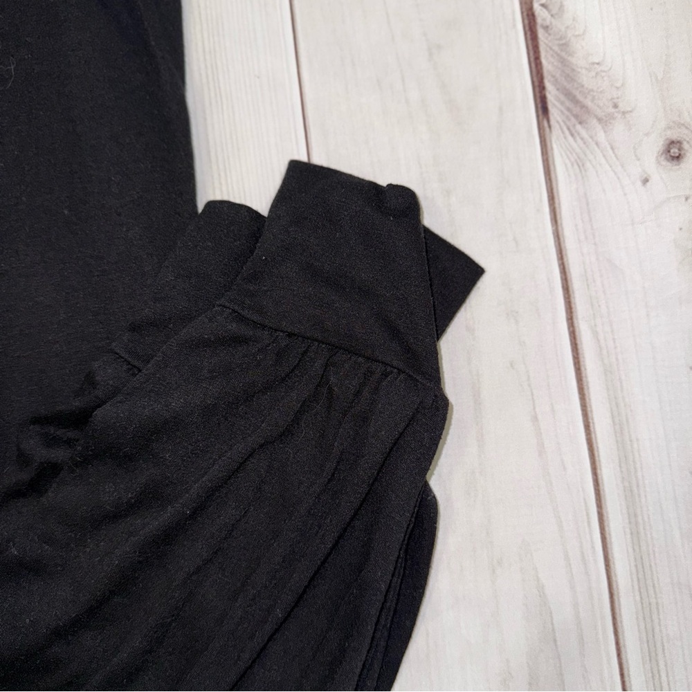 Black High-Waisted Track Pants - Picture 3 of 4